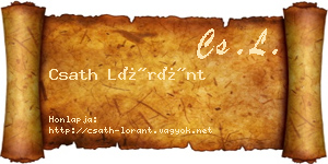 Csath Lóránt névjegykártya